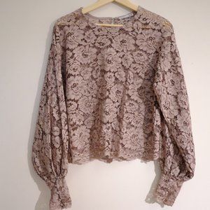 ZARA DUSTY PINK LACE BLOUSE